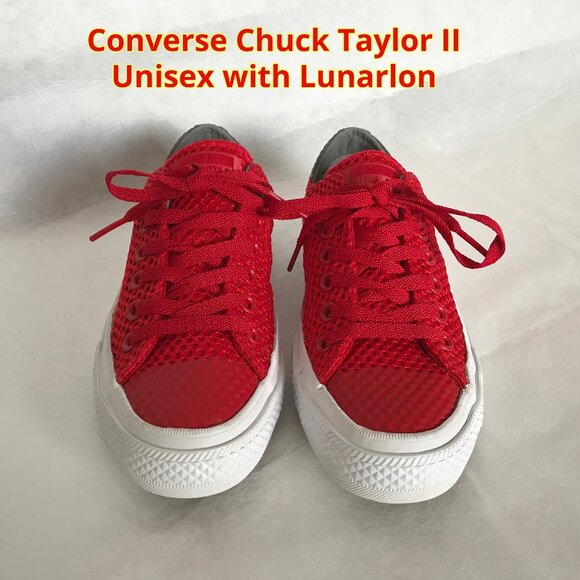 Converse Chuck Taylor II All Star Unisex Red Sneaker with Lunarlon - Picture 1 of 9